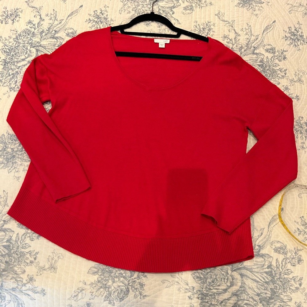 Cherry red J. Jill pullover. Size M petite.